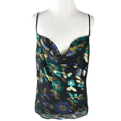 Revolve  Lovers and Friends Sleeveless Blouse Cami Metallic Floral Multi Small