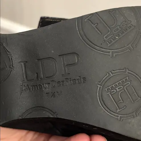 L'Amour Des Pieds Maulia Block Heel Slide Sandal LDP Black Size 7.5