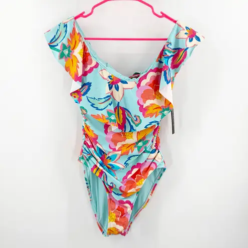 La Blanca Swimsuit SZ 8 NWT Island Goddess Off Shoulder One Piece Breezy Beauty