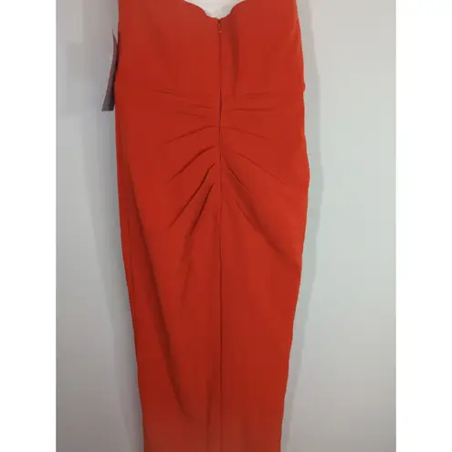 JS Collections Red Ruched Back V Neck Party Dress Women 2 NWT Valentine Holiday