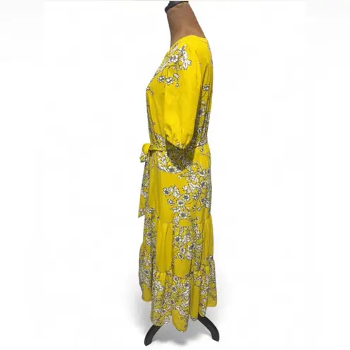 Nanette Lepore  Yellow Floral Midi Dress