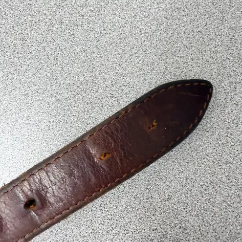 REI Beaded Leather Belt 30 Brown Colorful Stitched Western Southwest *No Buckle