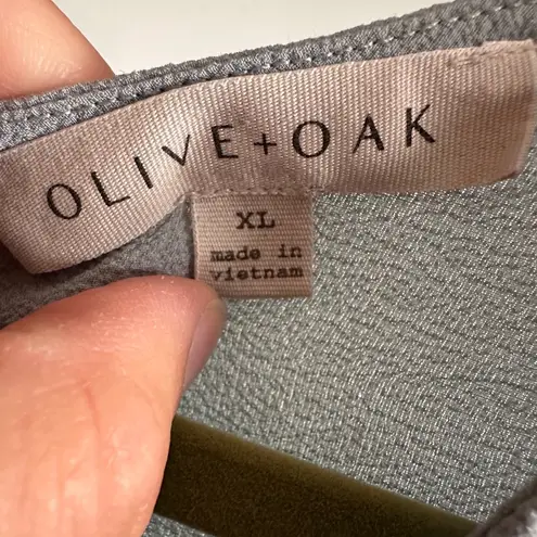 Olive & Oak Womens Top Blouse Blue Short Sleeve Relaxed Fit XL Extra Large