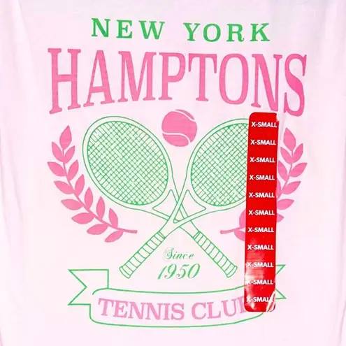 Hamptons Destinations Tennis Club Short Sleeve Graphic Tee Size XS Pink T