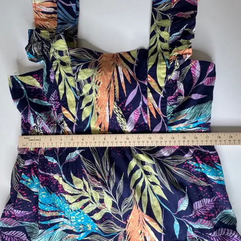 NWT Beach Lunch Lounge Alicia Tie Back Midi Dress XXL Multicolor Tropical Resort Blue