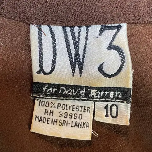 Vintage 90s Mockneck Mini Dress Short Sleeve Glitter Dot Textured Brown Womens M Size M