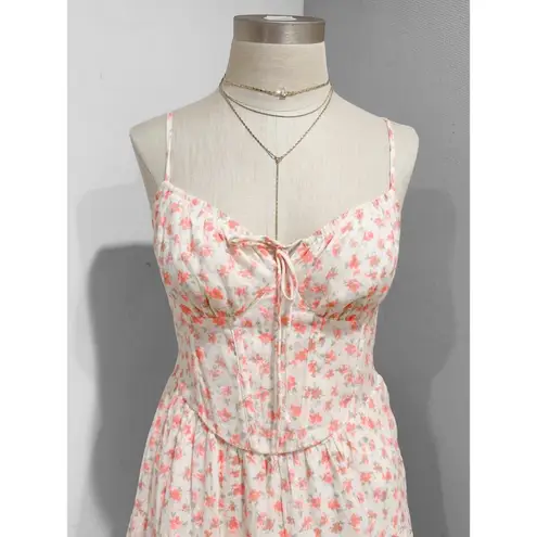 Tinseltown Women's Multicolor Floral Printed Corset Tiered Mini Dress Size S