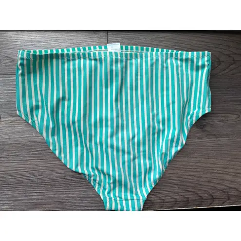 Kona Sol High Waist Swimsuit Bottoms Striped Bikini Bottom Plus Size 16W/18W