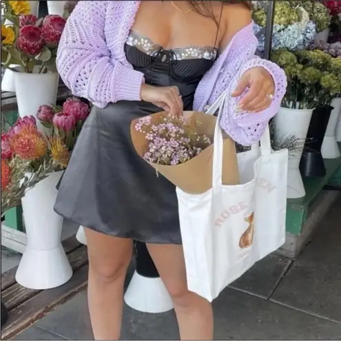 For Love & Lemons  Elektra Black Satin
Slip Dress