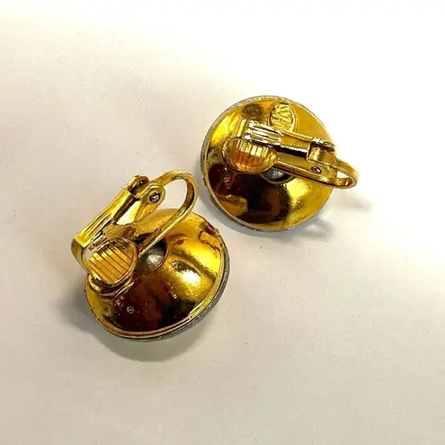 Weiss Aurora Borealis crystal vintage clip on earrings