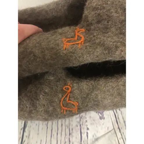 Wildllama Scandinavian felt felted wool slippers in brown size large