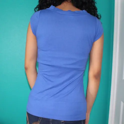Cozy Casual vintage blue surplice blouse