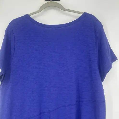 Habitat  Blue Midi Shirt Dress Minimalist Lagenlook Pocket Short Sleeve Size XL