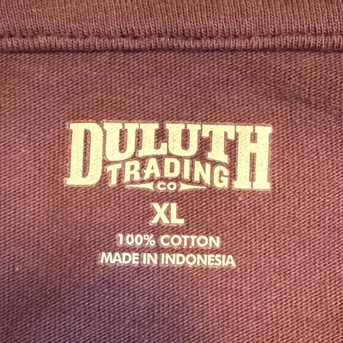 Duluth Long Tail Shirt Outdoors Maroon Long Sleeve Pullover Hiking Crew XL # Red