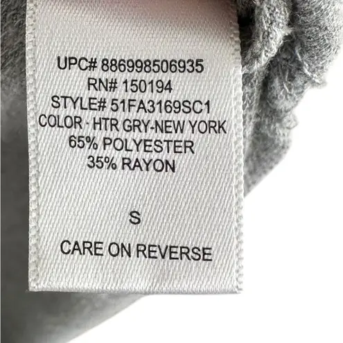 About A Girl Gray NY Home Graphic Long Sleeve Top with Striped Sleeves