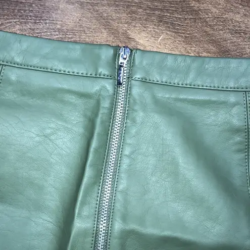 Atmosphere size 6 olive green faux leather skirt