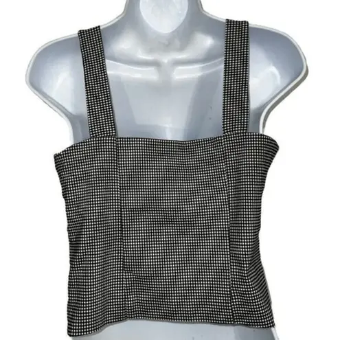CUPCAKES & CASHMERE Black &White Gingham Checkered Tank Top NWOT Size 6
