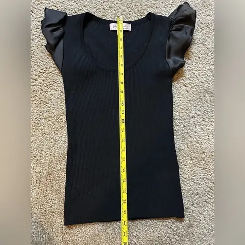 Philosophy  Black Ruffled Tank Top Sweater