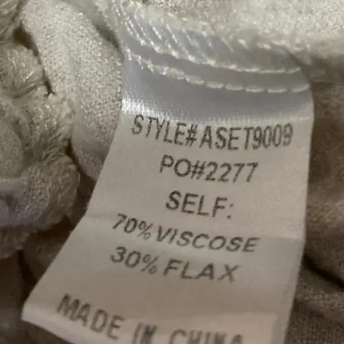 Anniewear Women's Beige Black Scalloped Hem Drawstring Lounge Shorts Size S