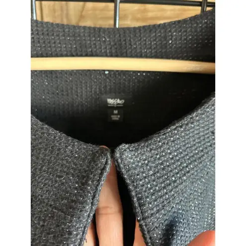 Vintage Mossimo Womens Jacket Sz M Black Crop Cape Short Sleeve Bohochic Size M