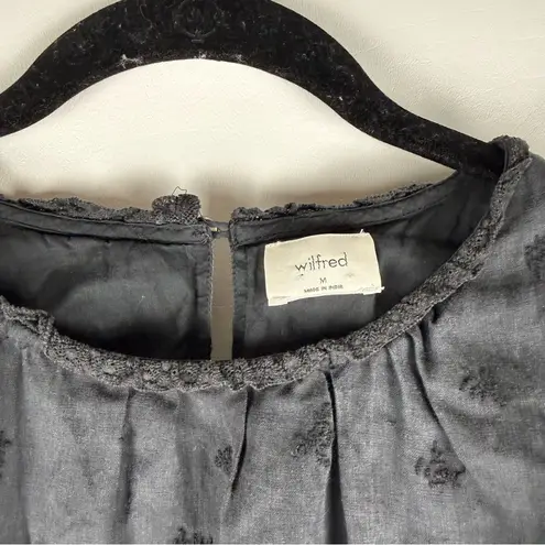 Wilfred Black Embroidered Tiered Midi Dress (M)