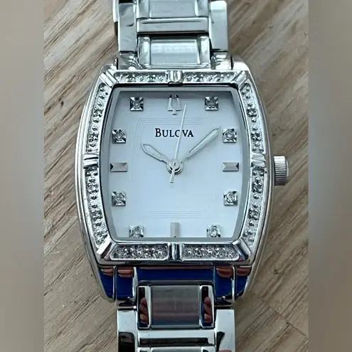 Bulova Diamond Highbridge Luxury Ladies Watch White Dial Stainless Bracelet