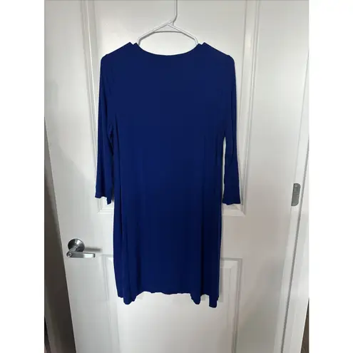 Sigrid Olsen Royal Blue 3/4 Sleeve A-Line Dress - Women's Size M