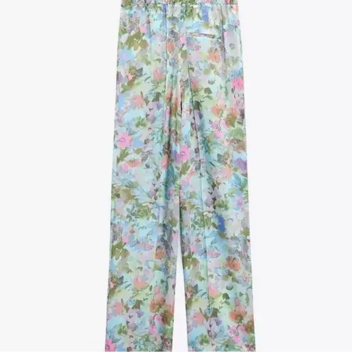 ZARA  Floral Printed Satin Trousers NWT