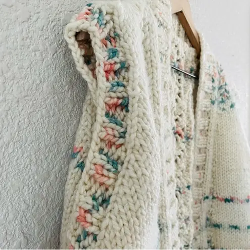 Vintage Cream Stripe Knit Sweater Vest Size L