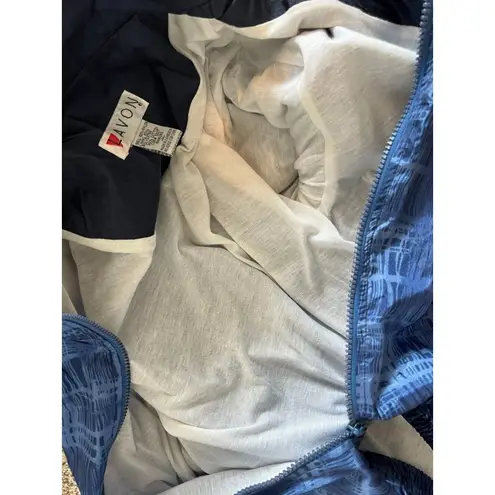 Lavon Y2K Full Zip Jacket Nylon Medium Vintage 90s Geometric Blue Windbreaker