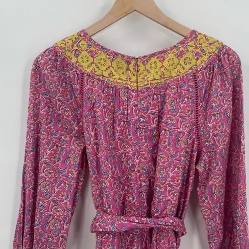 J.Crew  Embroidered romper in pink vines block print pink orange multi NWT 8 - Image 6