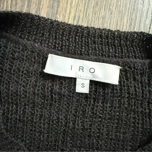 IRO Black Abby Linen Blend Crewneck Sweater