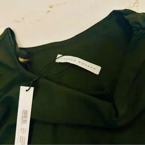 Susana Monaco Open Arm Gathered Long Sleeve Dress | Hunter Green | NWT | M