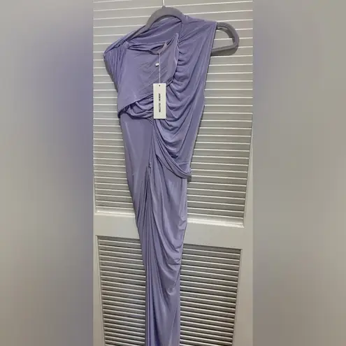 Jason Wu Iris Lavender Purple Silk Ruched Draped Midi Dress Women’s Size 8 NWT