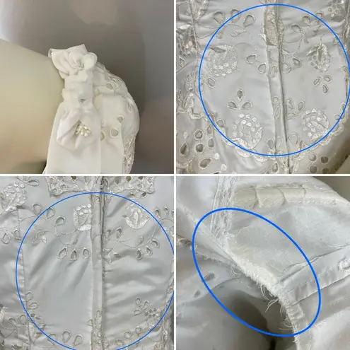 Vintage 1950s Wedding Dress House of Bianchi Southern Belle Basque Waist Bows White Size XS