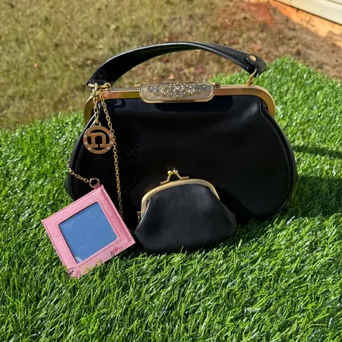 Necessary Objects Elegant Black Handbag with Gold Accents