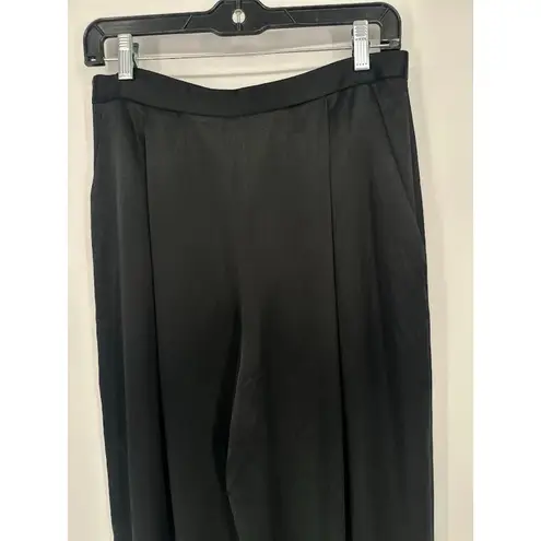 Badgley Mischka Satin Wide Leg Pants Black Wide Leg Elegant Women's 14 Formal