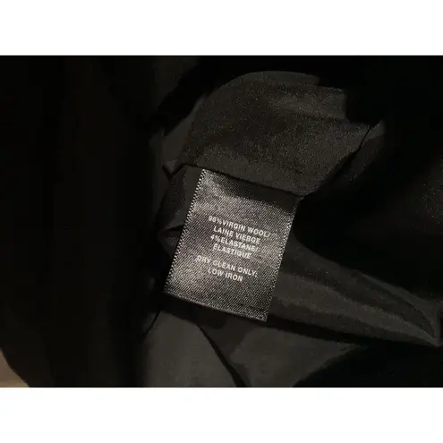 Lafayette 148 New York Black Virgin Wool High Waist Pencil Skirt