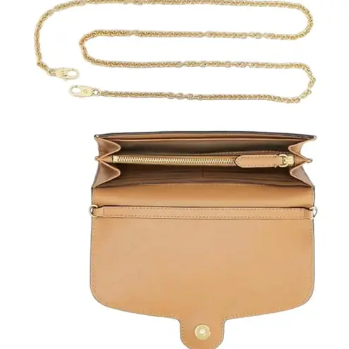 NWT Lauren Ralph Lauren Leather Medium Adair Wallet Crossbody Summer Buff Tan