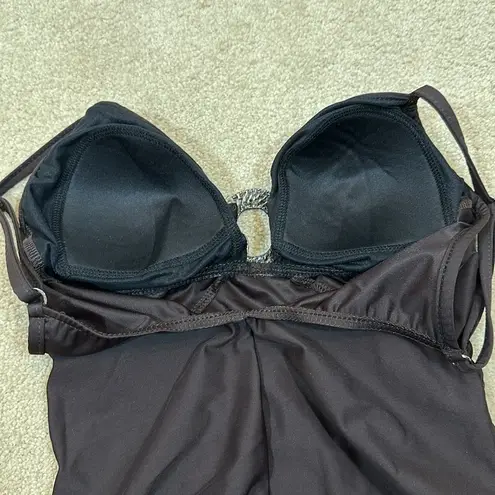 MiracleSuit Brown One Piece Beach Vacation Resortwear Adjustable Women Size 8
