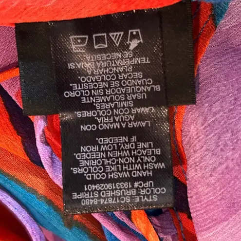 Palisades Beach Club Cover Up Women OS One Size Multicolor Flowy Sheer Tassels Purple