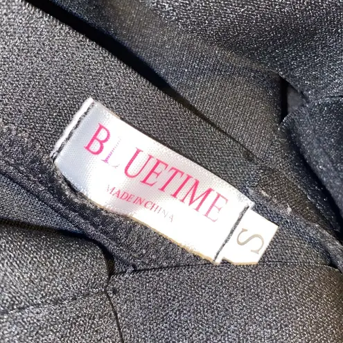 Bluetime Circle Mini Skirt with Suspenders and Exposed Back Zipper