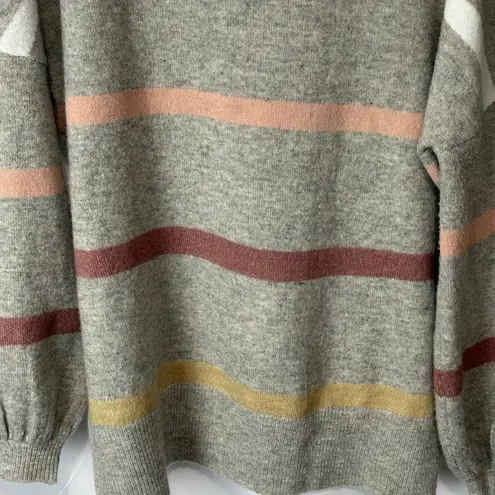 Andree by Unit NWT Women Wonderful Days Heather Gray Striped Pullover Sweater 2X