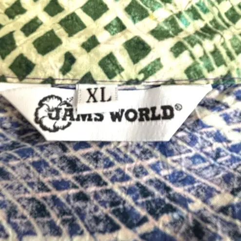 Jams World Hibiki It’s A Wrap Skirt XL Abstract Print Blue Green Yellow Resort