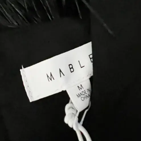 Petal and Pup NEW Talia Faux Feather Sleeveless Scoop Neck Crop Top Black Medium