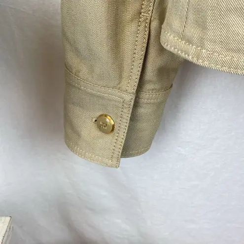 Escada Tan Denim Long Sleeve Trucker Jacket 38 M Size M