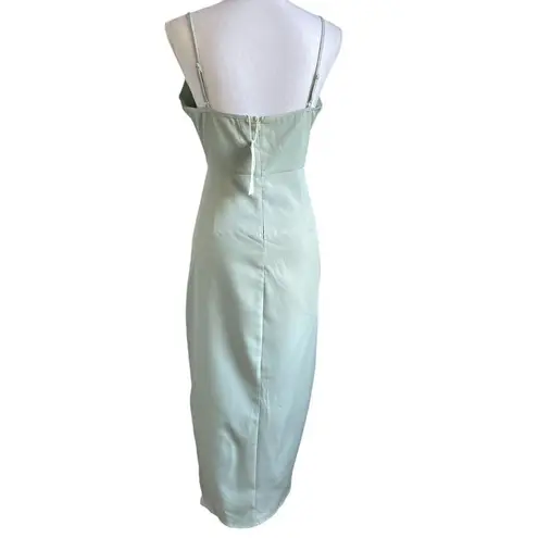 NWT CMZ 2005 Women’s V neck Spaghetti strap Midi Cocktail Dress 8/10 Mint Green