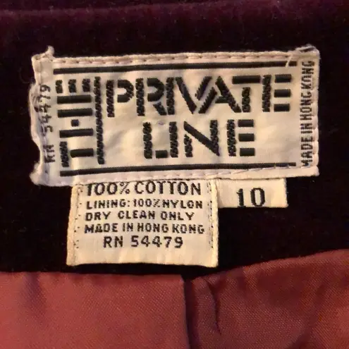 Private Line Vintage Burgundy Red Velvet Blazer 10 Small 70s or 80s Size undefined