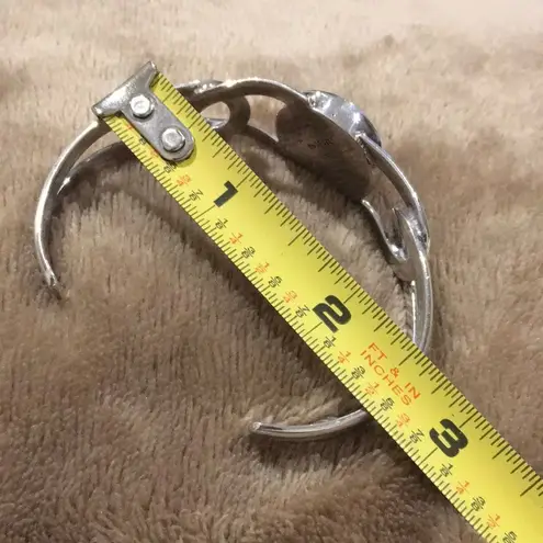 Onyx TAXCO Black Cabochon and Split Shank Sterling Silver Cuff Bangle