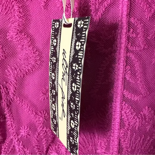 Ultra Pink Elegant Lace Lined Women's Top Blouse Sz M NWT